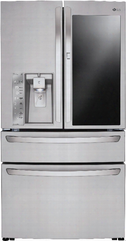 Lg Lmxs30796s 36 Inch 4-door French Door Refrigerator With Door-in-door, Instaview␞ Window, Customchill Drawer, Fingerprint Resistant, External Ice And Water Dispenser, Coldsaver␞ Panel, Wi-fi Enabled, Energy Star And 29.7 Cu. Ft. 