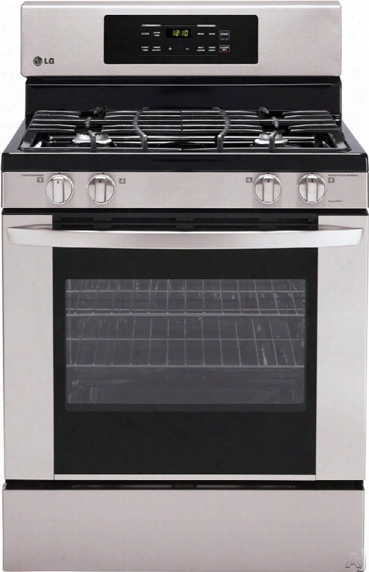 Lg Lrg3021st 30 Inch Fresetanding Gas Range With 5.4 Cu. Ft. Capacity, 4 Sealed Burners, Superboil 17,000 Btu Burner, Storage Drawer And Self-cleaning Mode