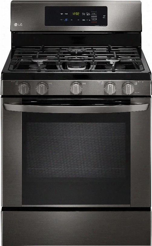 Lg Lrg3061 30 Inch Gas Range With 20 Minute Easyclean Mode, Brilliant Blue Interior, Griddle Accessory, 5 Sealed Burners, 5.4 Cu. Ft. Oven And Storage Drawer