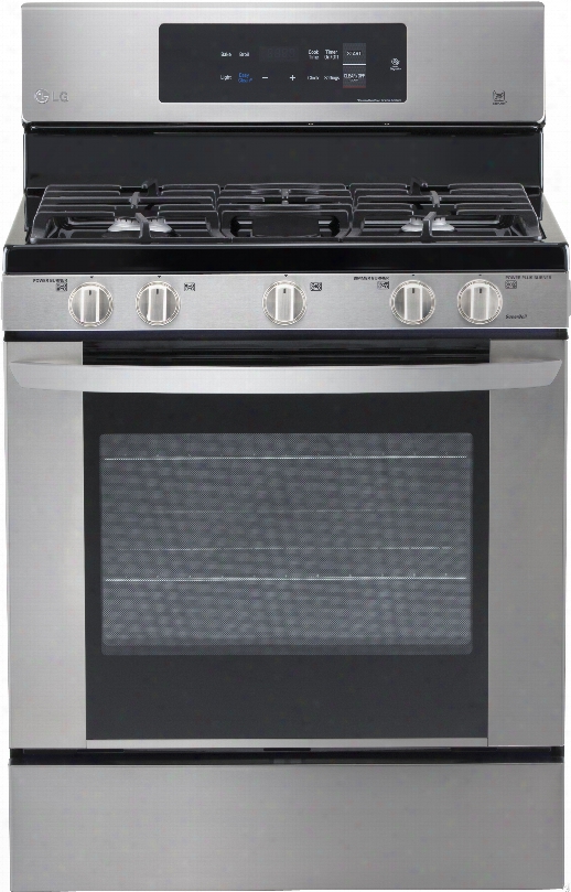Lg Lrg3061st 30 Inch Gas Range With 20 Minute Easyclean Mode, Brilliant Blue Interior, Griddle Accessory, 5 Sealed Burners, 5.4 Cu. Ft. Oven And Storage Drawer: Stainless Steel