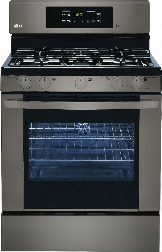 Lg Lrg3081bd 30 Inch Gas Range With Evenjet␞ Fan Convection, 20 Minute Easyclean Mode, Intuitouch␞ Keypad, Superbo Il 17,000 Btu Burner, Large Wideview␞ Plus Window, 5 Sealed Burners, 5.4 Cu. Ft. Oven And Storage Drawer: Black Stainle