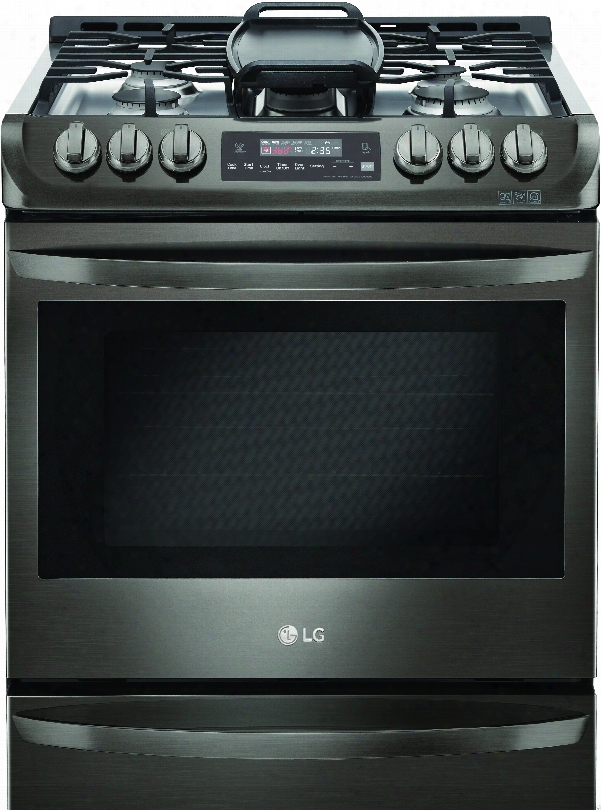 Lg Lsg4513bd 30 Inch Slide-in Gas Range With Convection, Lg Ultraheat Burner␞, Easyclean, 6.3 Cu. Ft. Capacity, 5 Sealed Burners, 11 Cooking Modes, Griddle And Storage Drawer: Black Stainless Steel