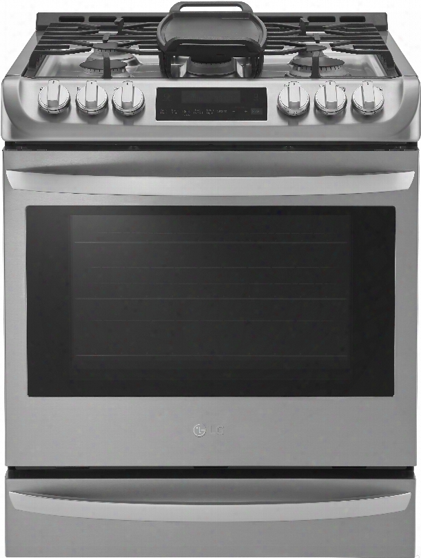 Lg Lsg4513st 30 Inch Slide-in Gas Range With Convection, Lg Ultraheat Burner␞, Easyclean, 6.3 Cu. Ft. Capacity, 5 Sealed Burners, 11 Cooking Modes, Griddle And Storage Drawer: Stainless Steel