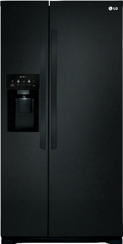 Lg Lsxs22423b 33 Inch Side-by-side Refrigerator With Linear Compressor, Spaceplus Ice System, Gallon Door Storage, Adjustable Glass Shelving, Digital Temperature Controls, Led Lighting, Energy Star, Ada Compliant And 22.1 Cu. Ft. Capacity: Black