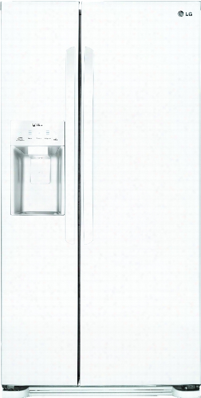 Lg Lsxs22423w 33 Inch Side-by-side Refrigerator With Linear Comppressor, Spaceplus Ice System, Gallon Door Storage, Adjustable Glass Shelving, Digital Temperature Controls, Led Lighting, Energy Star, Ada Compliant And 22.1 Cu. Ft. Capacity: White