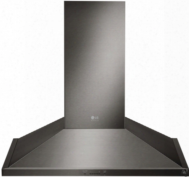 Lg Studio Lshd3689 36 Inch Wall Mount Chimney Range Hood With Recirculating Option, 5 Speed Levels, Wi-fi Connectivity, Dual Level Led Lighting, Low-profile Body, 600 Cfm Blower And Fingerprint-resistant