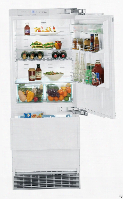 Liebherr Hc1550 30 Inch Built-in Panel Ready Refrigerator With 2 Bottom Freezer Darwers, 2 Adjustable Glassline Shelves, Wine Rack, Adjustable Door Bins, 2 Produce Drawers, Ice Maker, Led Lighting And Energy Star Rated: Right Hinge