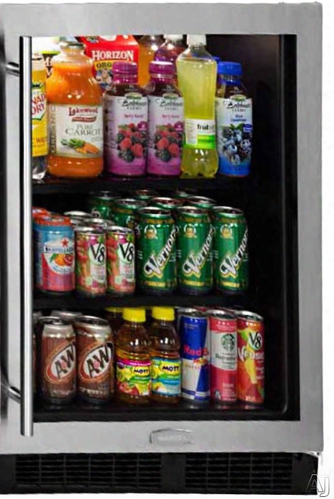 Marvel Ma24bcg1 24 Inch Built-in Beverage Center With 2 Cantilevered Glass Shelves, Automatic Defrost, Dynamic Cooling Technology, Integrated Door Lock, Interior Led Lighting, Ada Compliant And Energy Star Rated