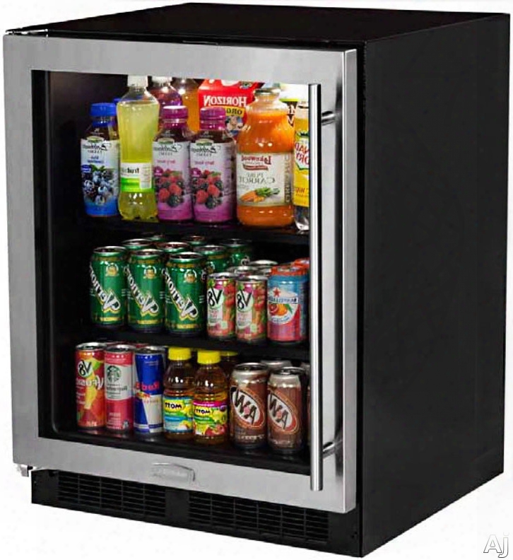 Marvel Ma24bcg1ls 24 Inch Built-in Beverage Center With 2 Cantilevered Glass Shelves, Automatic Defrost, Dynamic Cooling Technology, Integrated Door Lock, Interior Led Lighting, Ada Compliant And Energy Star Rated: Left Hinge Door Swing