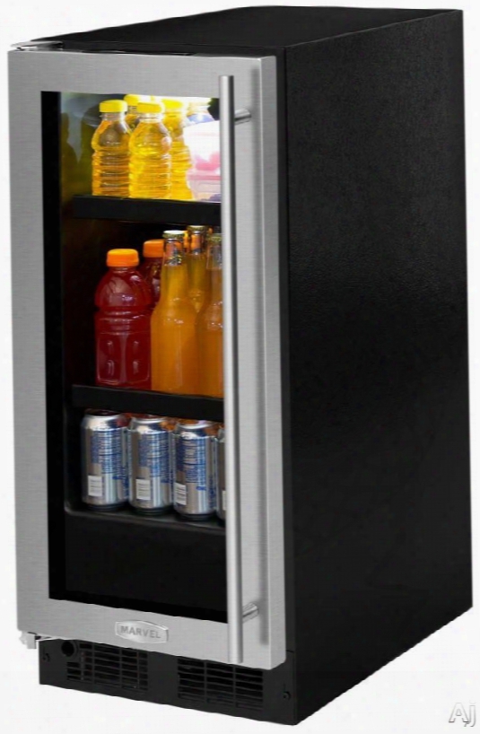 Marvel Ml15bcf3lp 15 Inch Beverage Center With Adjustable Shelving, Arctc White Theater-style Led, Food Storage Capable, Energy Star And 2.7 Cu. Ft. Capacity, Stores (72) 12-oz. Cans And 3 Wine Bottles: Panel-ready Framed Glass Door, Left Hinge, Hand