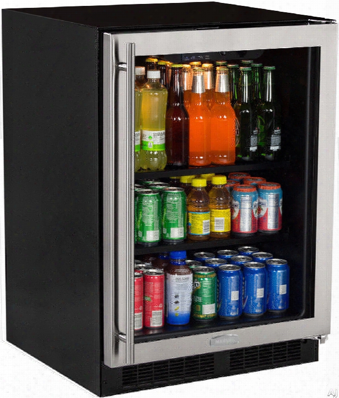 Marcel Ml24bcg0 24 Inch Built-in Beverage Center With Perforated Commercial-grade Steel Shelves, In-cabinet Lcd Controls, Stainless Steel Tubular Handle And Incandescent Lighting