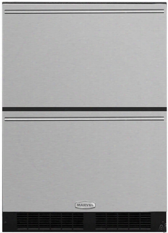 Marvel Ml24rd2 24 Inch Refrigerator Drawers With Thermal-efficient Cabinet, Adjustable Grip Divider, Arctic White Led, (108) 12-oz. Can Capacity, Close Door Assist System, Pristine White Interior, Energy Star And 5.0 Cu. Ft. Capacity