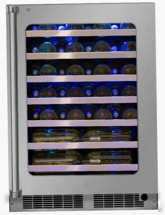 Marvel Mp24wsg5rs 24 Inch Counter Depth Wine Cooler With Vacation Mode, Intuit Controls, Interior Led Lighting, 48 Bottle Capacity, 7 Wine Racks, Uv-resistant Glass Door, Stainless Steel Shelf Fronts, Integrated Door Lock, Flexible Installation And Sabbat