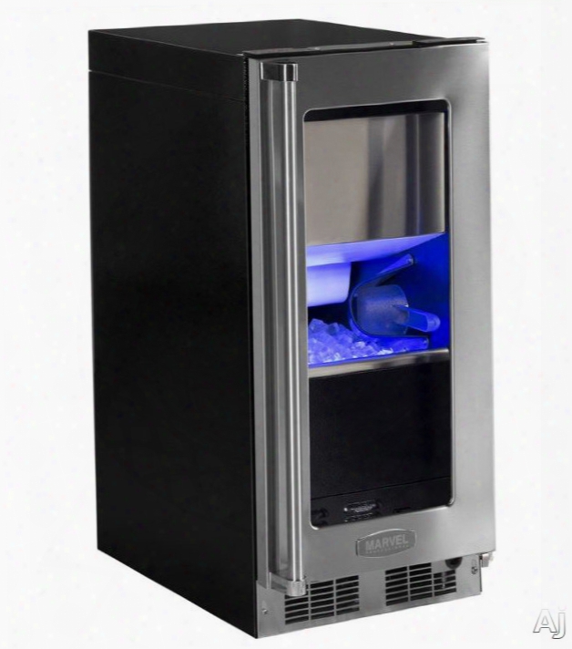 Marvel Professional Series Mp15cpg2ls 15 Inch Counterdepth Clear Ice Maker Withh 39.83 Lbs. Daily Ice Production, 35 Lbs. Storage Capacity, Factory Installed Pump, Blue Illuminice Led Lighting, Close Door Assist System, Ultra-quiet Operation And Intuit