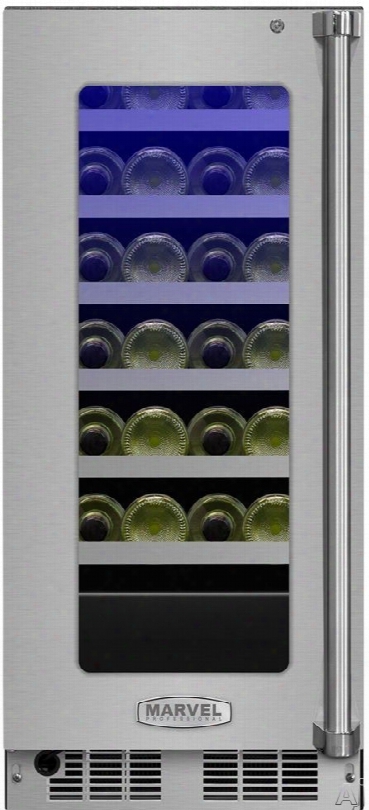 Marvel Professional Series Mp15wsf4lp 14 Inch Single Zone Wine Refrigerator With Panel Ready Frame, Uv-resistant Glass Door, Tri-color Lighting, Door Lock, Vibration Neutralization System␞, Close Door Assist System And 24-bottle Capacity: Left Hinge