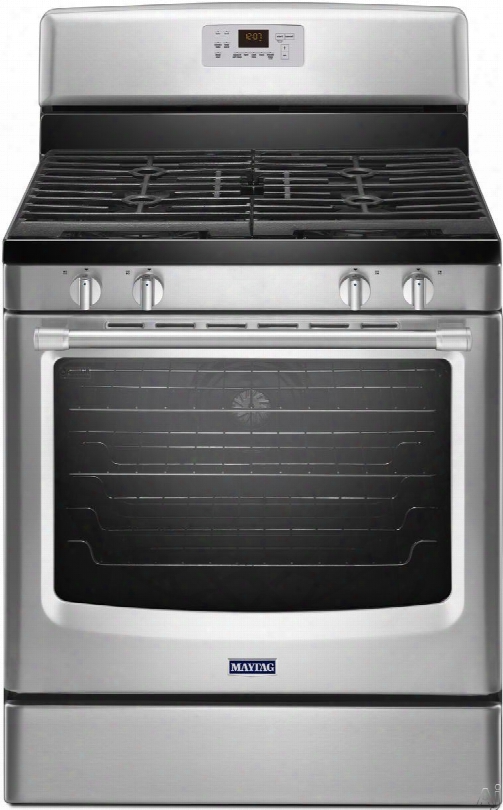 Maytag Heritage Series Mgr8650es 30 Inch Freestanding Gas Range With 4 Sealed Burners, 5.8 Cu. Ft. Evenair Convection Oven, 17,000 Btu Power Burner, Max Capacity Rack And Aqualift Self-clean