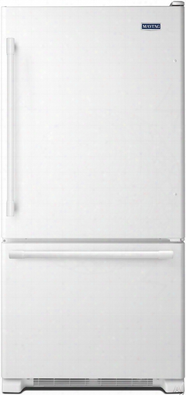 Maytag Mbf1958few 30 Inch Bottom-freezer Refrigerator With 19.0 Cu. Ft. Capacity, Adjustable Spill Proof Glass Shelving, Gallon Door Storage, 2 Freshlock Crisper Drawers, Deli Drawer, Brightseries Led Lighting And Energy Star: White