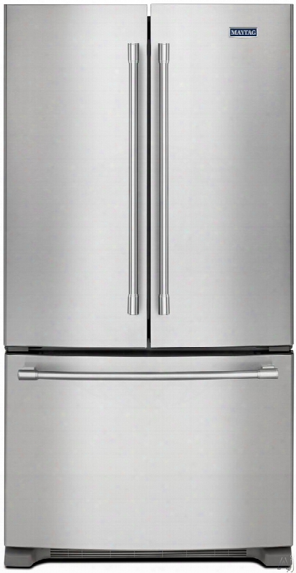 Maytag Mfc2062fez 36 Inch Counter Depth French Door Refrigerator With Powercold Feature, Internal Water Dispenser, Temperature Controlled Drawer, Adjustable Shelves, 2 Humidity Controlled Drawers, Ice Maker, Fingerprint Resistant Stainless Steel And 20 Cu