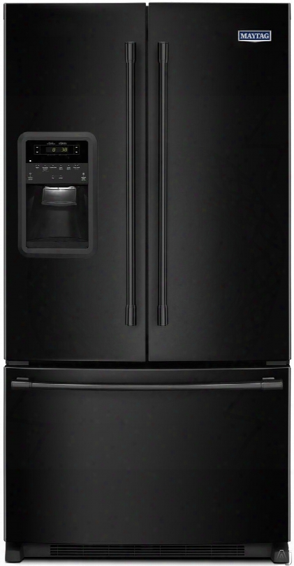 Maytag Mfi2269frb 33 Inch French Door Refrigerator With Powercold, Beverage Chiller␞, External Dispenser, Wide-n-fresh␞ Drawer, Freshlock␞ Crispers, Brightseries␞ Led, 22 C. Ft. Of Capacity And Ada Compliant: Black