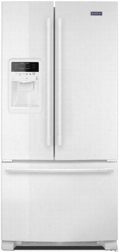 Maytag Mfi2269frw 33 Inch French Door Refrigerator With Powercold, Beverage Chiller␞, External Dispenser, Wide-n-fresh␞ Drawer, Freshlock␞ Crispers, Brightseries␞ Led, 22 Cu. Ft. Of Capacity And Ada Compliant: White