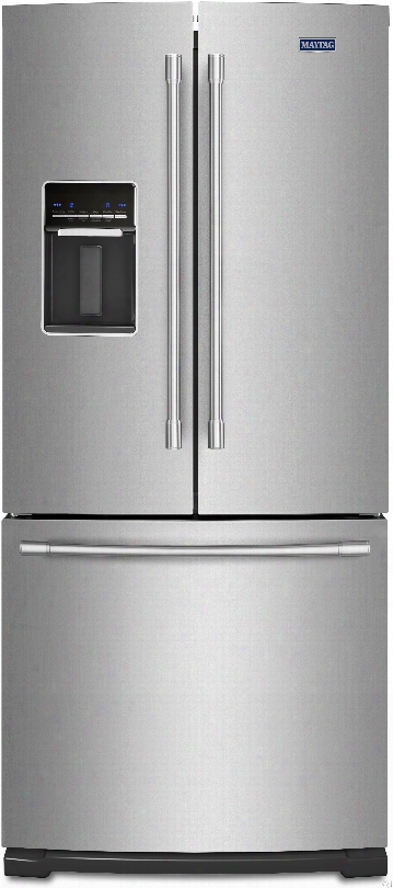 Maytag Mfw2055frz 30 Inch French Door Refrigerator With Wide-n-fresh␞ Deli Drawer, Brightseries␞ Led Lighting, Moisture Controlled Freshlock␞ Crispers, Ice Maker, 20 Cu. Ft. Capacity, Spill-proof␞ Glass Shelving, Fingerprint Resist