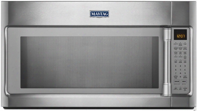 Maytag Mmv6190d 1.9 Cu. Ft. Over-the-range Microwave Oven With 1000 Watts, 400 Cfm Venting System, Evenair Convection Mode, Sensor Cooking, Stainless Steel Cavity, Halogen Lighting And Interior Cooking Rack