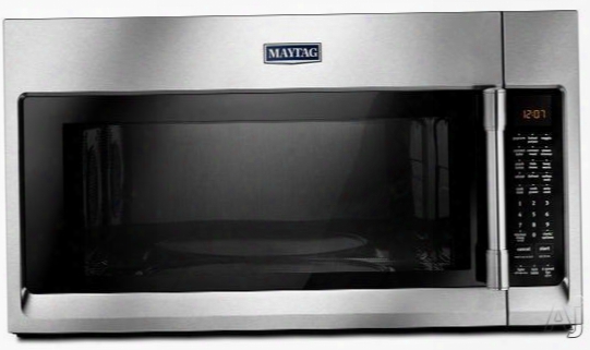 Maytag Mmv6190fz 1.9 Cu. Ft. Over-the-range Microwave With 1,600 Watts, Temperature Control, 400 Cfm, Halogen Cooktop Lighting, Sensor Cooking, Turntable And Convertible To Recirculating: Fingerprint Resistant Stainless Steel