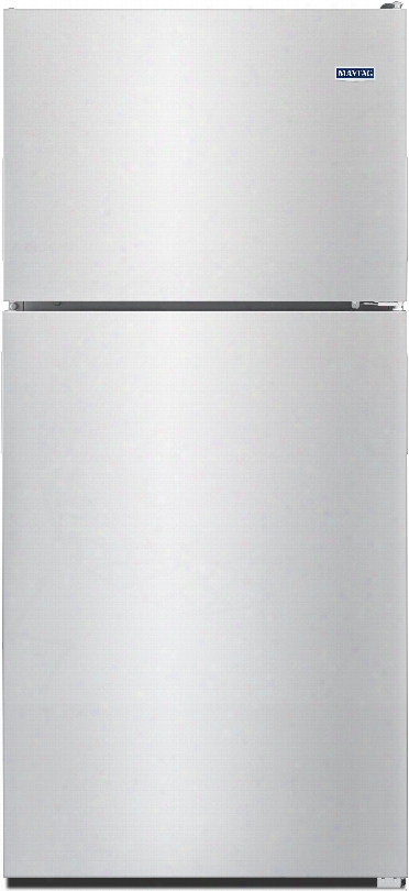 Maytag Mrt118fff 30 Inch Top-freezer Refrigerator With 18.15 Cu. Ft. Capacity, Adjustable Glass Shelves, Gallon Door Storage, 2 Humidity Controlled Crisper Drawers, Powercold Feature, Brightseries Led, Up-front Electronic Controls And Ada Compliant