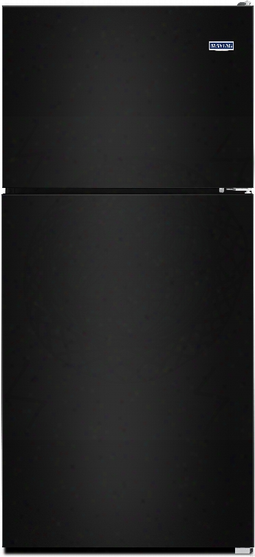 Maytag Mrt118fffe 30 Inch Top-freezer Refrigerator With 18.15 Cu. Ft. Capacity, Adjustable Glass Shelves, Gallon Door Storage, 2 Humidity Controlled Crisper Drawers, Powercold Feature, Brightseries Led, Up-front Electronic Controls And Ada Compliant: Blac