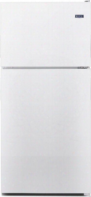 Maytag Mrt118fffh 30 Inch Top-freezer Refrigerator With 18.15 Cu. Ft. Capacity, Adjustable Glass Shelves, Gallon Door Storage, 2 Humidity Controlled Crisper Drawers, Powercold Feature, Brightseries Led, Up-front Electronic Controls And Ada Compliant: Whit