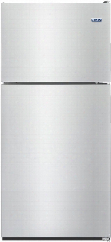 Maytag Mrt311fff 33 Inch Top Freezer Refrigerator With 205 Cu. Ft. Capacity, Glass Shelves, 2 Humidity Controlled Produce Drawers, Deli Drawer, Gallon Door Bins, Glass Freezer Shelf, Ada Compliant And 2 Freezer Door Bins