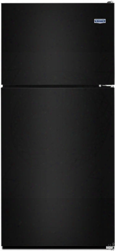 Maytga Mrt311fffe 33 Inch Top Freezer Refrigerator With 20.5 Cu. Ft. Capacity, Glass Shelves, 2 Humidity Controlled Produce Drawers, Deli Drawer, Gallon Door Bins, Glass Freezer Shelf, Ada Compliant And 2 Freezer Door Bins: Black Ice