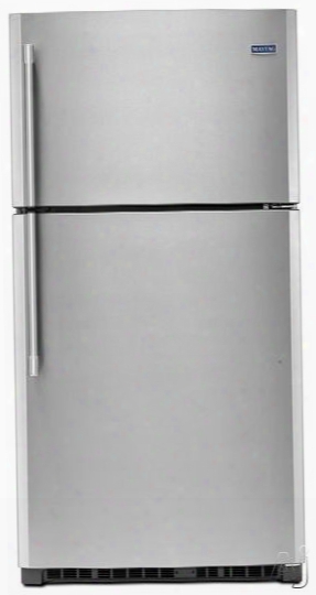 Maytag Mrt711smf 33 Inch Top-freezer Refrigerator With Powercool Setting, Evenair␞ Cooling Tower, Ice Maker, Adjustable Spillproof Glass Shelving, Gallon Door Storage, Humidity-controlled Crisper Drawers, Ada Compliant And 21.2 Cu. Ft. Capacity