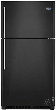 Maytag Mrt711smfb 33 Inch Top-freezer Refrigerator With Power Cool Setting, Evenair␞ Cooling Tower, Ice Maker, Adjustable Spillproof Glass Shelving, Gallon Door Storage, Humidity-controlled Crisper Drawers, Ada Compliant And 21.2 C. Ft. Capacity