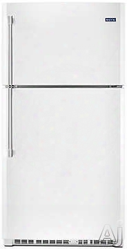 Maytag Mrt711smfw 33 Inch Top-freezer Refrigerator With Powercool Setting, Evenair␞ Cooling Tower, Ice Maker, Adjustable Spillproof Glass Shelving, Gallon Door Storage, Humidity-controlled Crisper Drawers, Ada Compliant And 21.2 Cu. Ft. Capacity