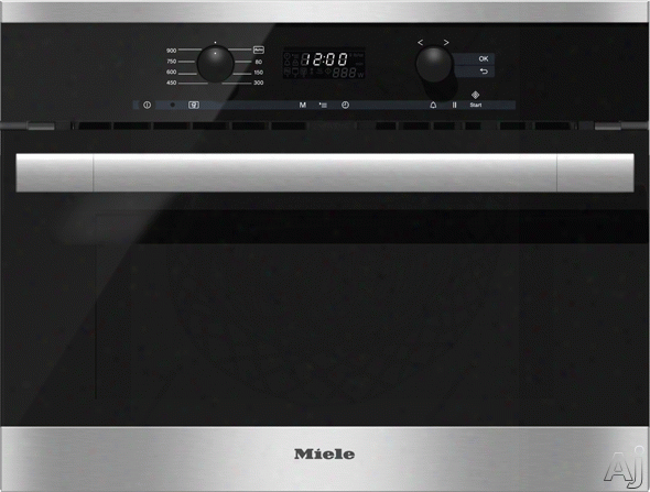 Miele Contourline Directselect Series M6160tc 24 Inch Built-in Microwave Oven With 1.6 Cu. Ft. Capacity, 900 Cooking Watts, Direct Select Controls, Keep Warm Program, Memory Function, Cleantouch Steel, 16 Automatic Programs, Cooling System And Led Lightin