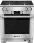 Miele Hr1124 30 Inch Pro-style Gas Range With 4 Sealed M Pro Dual Stacked Burners, Truesimmer Burners, 4.6 Cu. Ft. Twin Convection Fan Oven, Self-clean And 5 Operating Modes