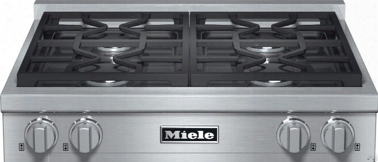 Miele Kmr1124 30 Inch Pro-style Gas Rangetop With 4 Sealed M Pro Dual Stacked Burners, Truesimmer Function, Dishwasher-safe Grates, Automatic Re-ignition And Backlit Knobs