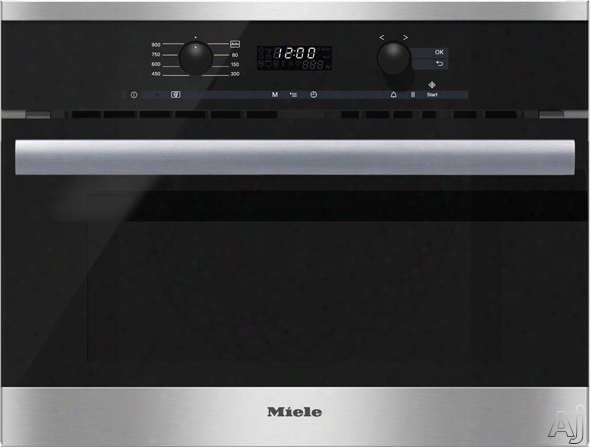 Miele Pureline Directselect Series M6260tc 24 Inch Built-in Microwave Oven With 1.6 Cu. Ft. Capacity, 900 Cooking Watts, Direct Select Controls, Keep Warm Program, Memory Function, Cleantouch Steel, 16 Automattic Programs, Cooling System And Led Lighting: 