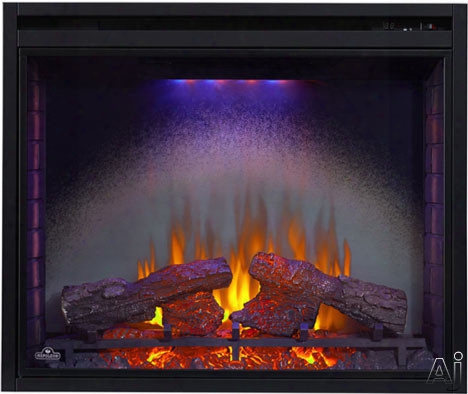 Napoleon Ascent Series Nefb40h 40 Inch Indoor Electric Fireplace With Ultra Bright␞ Led Lights, Whisper Quiet␞ Fan & Heater, Glass Door And Remote Control