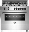 Bertazzoni Master Series MAS365DFMXE 36 Inch Pro-Style Dual Fuel Range with 4.4 cu. ft. Convection Oven, 5 Sealed Aluminum Burners, 4.4 cu. ft. Convection Oven, 9 Cooking Modes and Full-Width Infrared Broiler: Natural Gas