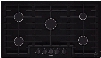 Bosch 800 Series NGM8665UC 37 Inch Gas Cooktop with Automatic Re-Ignition, Continuous Grates, Centralized Controls, LP Convertible, 18,000 BTU Center Burner, 59,500 BTU Burners, Low-Profile Design, 5 Sealed Burners and Metal Knobs: Black