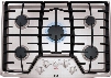 LG LCG3011ST 30 Inch Gas Cooktop with SuperBoil Burner, 5 Sealed Burners, Cast Iron Grates and Front Center Knob Controls