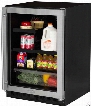 Marvel ML24BRF3RP 24 Inch Built-in Beverage Center with 2 Cantilevered Glass Shelves, 1 MaxStore Crisper, Dual-Level White LED Lighting, ENERGY STAR, Star-K Certified Sabbath Mode and Black Maple Shelf Fronts: Overlay Frame Glass, Right Hinge Door Swing