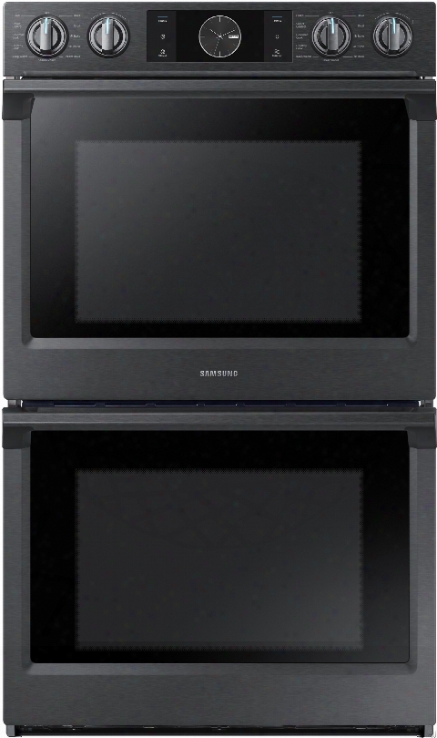 Samsung Nv51k7770dg 30 Inch Electric Double Wall Oven With 5.1 Cu. Ft. Capacity, Steam Cook, Flex Duo With Smart Divider For 3 Separate Temperature Zones, Dual Convection, Rapid Preheat, Wi-fi Enabled Temperature Probe And Soft Close Door: Black Stainless