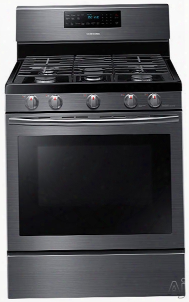 Samsung Nx58j5600sg 30 Inch Gas Range With 5.8 Cu. Ft. Convection Oveen, Flexible Cooktop With 5 Sealed Burners, Griddle, Grate Indicator Marks, Storage Drawer, Self-clean And Sabbath Mode