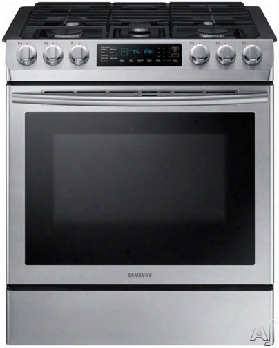 Samsung Nx58m9420ss 30 Inch Slide-in Gas Range With Convection, Wi-fi, Glass Touch Controls, Continuous Grates, 5 Sealed Burners Griddle, 5.8 Cu. Ft. Capacity, Storage Drawer, Self-clean And Sabbath Mode
