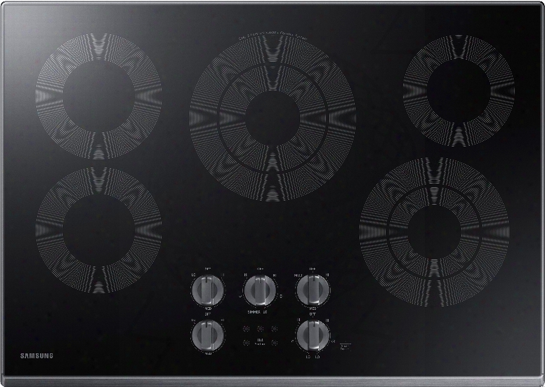 Samsung Nz30k6330r 30 Inch Electric Cooktop With 5 Radiant Heating Elements, Rapid Boil, Sync Burners, Dishwasher Safe Blue Led Knobs, Hot Surfacee Indicator And Wi-fi Connectivity