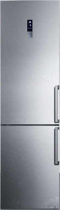 Summit Ffbf191ssimlhd 24 Inch Counter Depth Bottom-freezer Refrigerator With Frost-free Operation, Digital Thermostat, Adjustable Glass Shelving, 13.3 Cu. Ft. Capacity, 2 Pull-out Storage Drawers, 4 Door Bins And Led Lighting: Ice Maker, Left Hinge