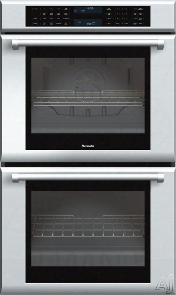 Thermador Masterpiece Series Med302jp 30 Inch Double Electric Wall Oven With 4.7 Cu. Ft. True Convection Ovens, Self-clean, 13 Cooking Modes, Temperature Probe, Softlight Lighting, 3 Telescopic Racks And Star-k Certified: Professional Handles